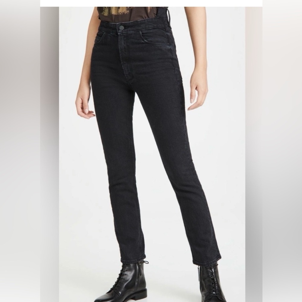 MOTHER Black High-Rise Jeans The dazzler Shift minimalist Gap style mom Jean - Picture 4 of 13